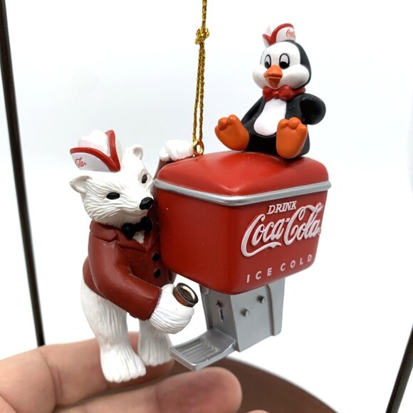 Lot of 3 Coca-Cola Christmas Ornaments Snowman Bag of Coke Polar Bear Penguin - Picture 7 of 13